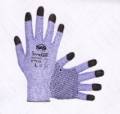 Cut Level 3, Safecut Hppe Knit, Pvc Grip Gloves